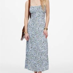 Madewell Blue Floral Square-Neck Maxi Dress, Size 4